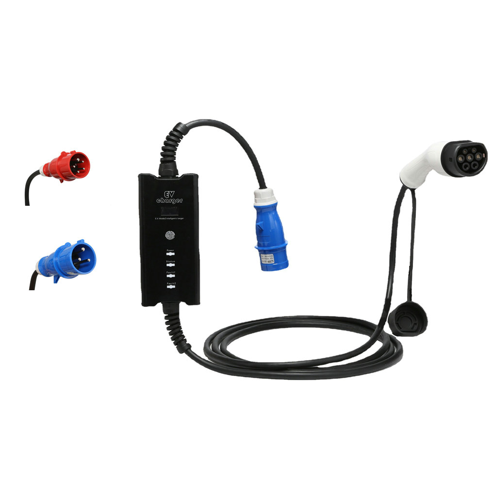 Portable Ev Charger 32A Type 2 Cee Plug - Elektrische autolader voor thuisgebruik, 16A 32A,