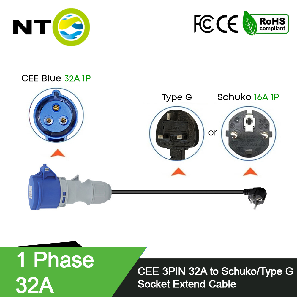 NTO Blauwe CEE Vrouwelijke Ste - Ev Charger Adapter recensie en prijs