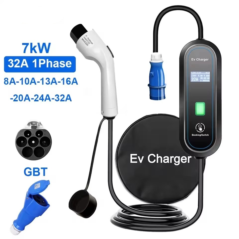Draagbare GBT EV-lader Wallbox - Portable Ev Charger 32A Type 2 Cee Plug recensie en prijs